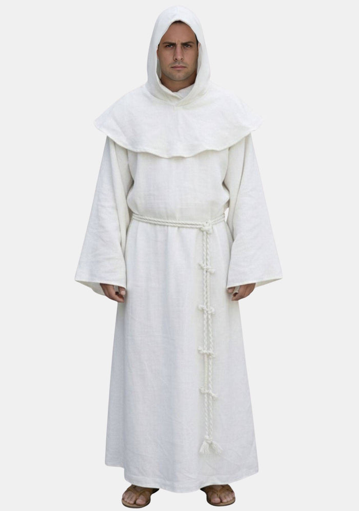 Habit de moine cistercien à capuche blanche