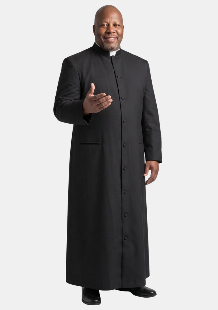 Robe de clergé noire grande taille grandiose