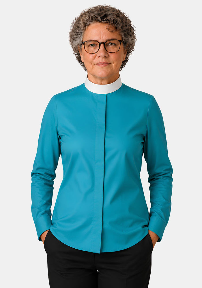 Chemise à col tab pour femme