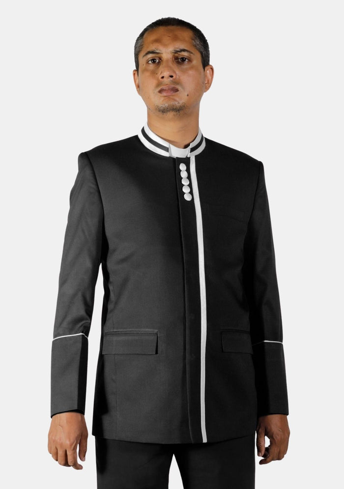 Veste de ministre noire à boutons modernes