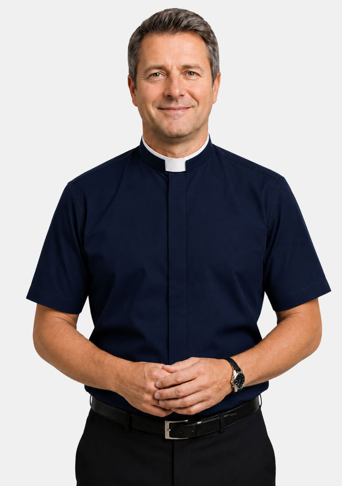 Chemise bleu marine du clergé électronique