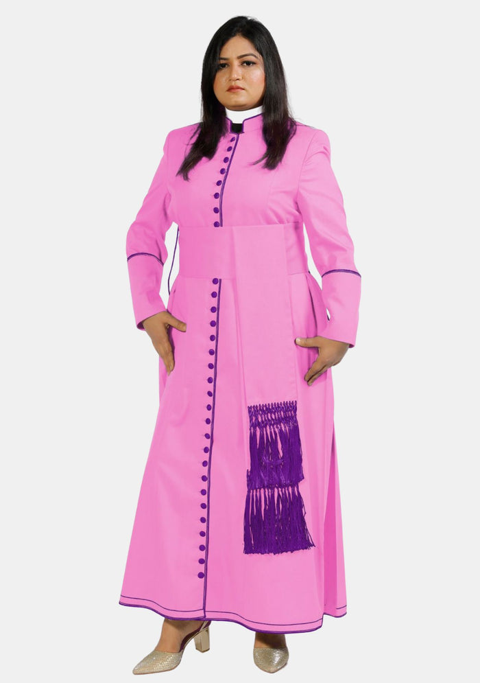 Soutane rose avec violet romain pour femme