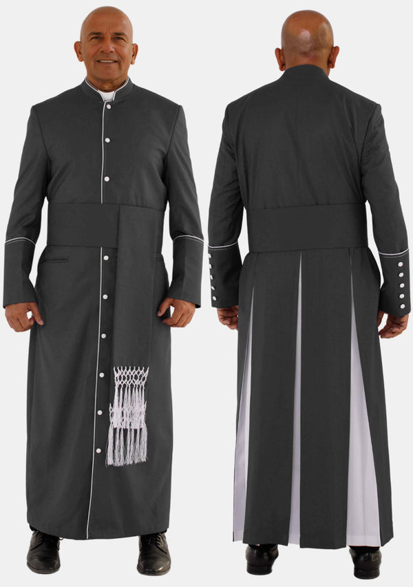 Robe d'ecclésiastique Ahban noire et blanche