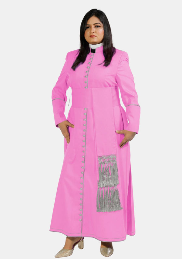 Soutane rose et grise pour femme
