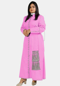 Soutane rose et grise pour femme