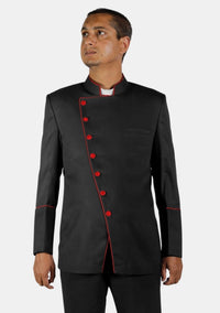 Veste croisée noire et rouge du clergé