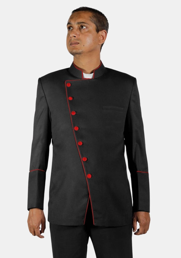 Veste croisée noire et rouge du clergé