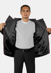 Veste croisée noire et rouge du clergé