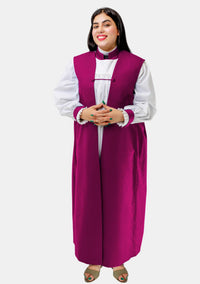 Chimère cléricale rouge et violette pour femmes anglicanes