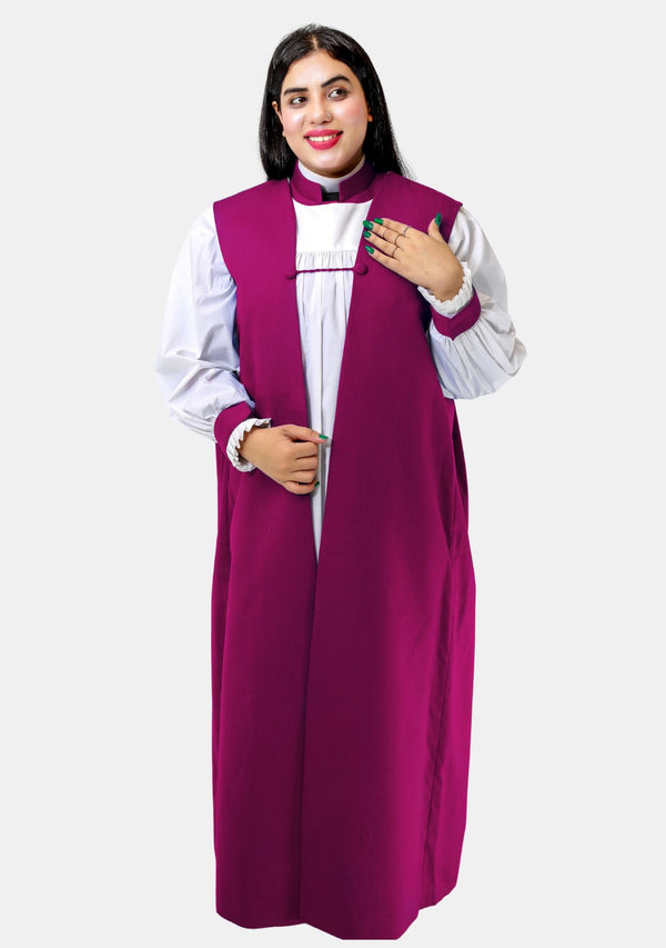 Chimère cléricale rouge et violette pour femmes anglicanes