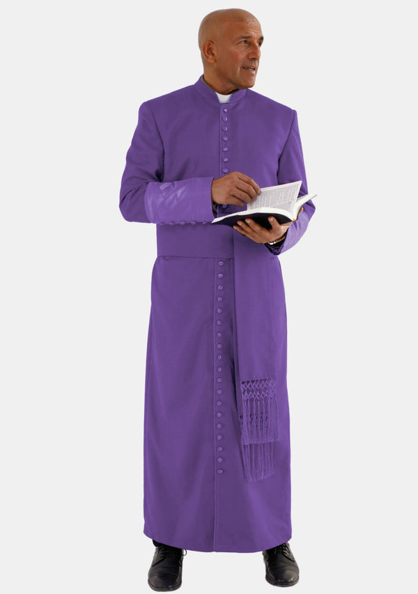Soutane violette Balthasar Roman pour homme avec poignets en satin