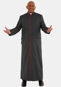 Robe de prêtre Bigtha noire et rouge pour homme