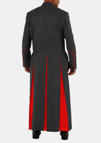 Robe de prêtre Bigtha noire et rouge pour homme