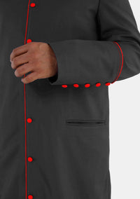 Robe de prêtre Bigtha noire et rouge pour homme