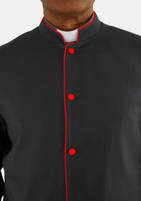 Robe de prêtre Bigtha noire et rouge pour homme
