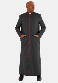 Robe de prêtre Bigtha noire et rouge pour homme