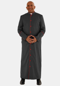 Robe de prêtre Bigtha noire et rouge pour homme