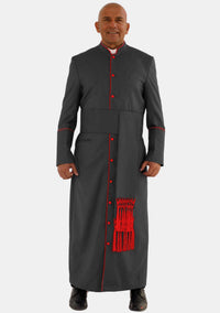 Robe de prêtre Bigtha noire et rouge pour homme