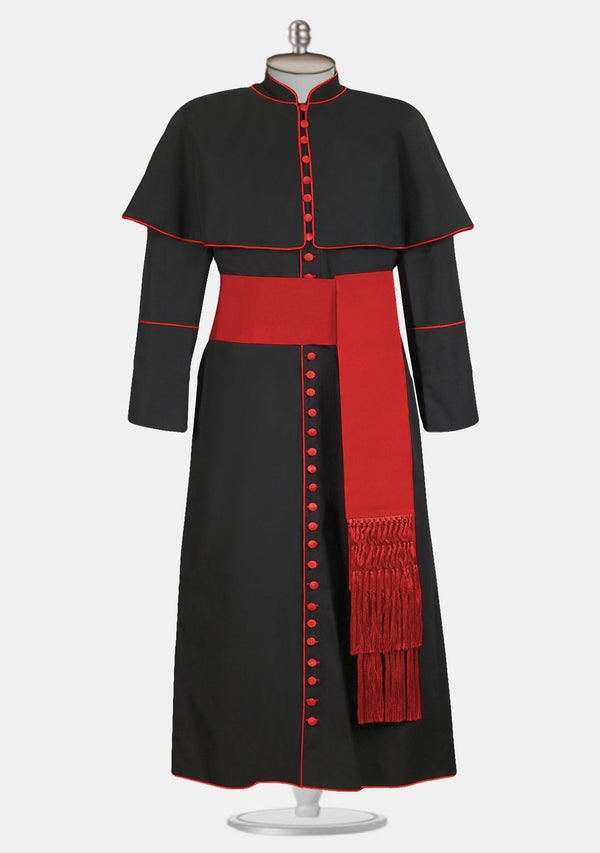 Soutane religieuse noire avec épaulette pour le culte