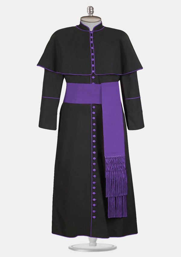 Soutane noire avec cape d'épaule pour évêques