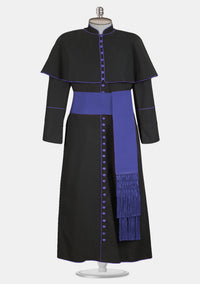 Soutane religieuse noire avec épaulette pour le culte