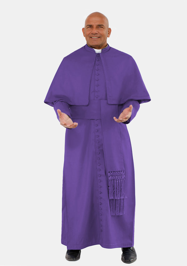 Soutane romaine avec cape d'épaule pour homme, évêque de Caius