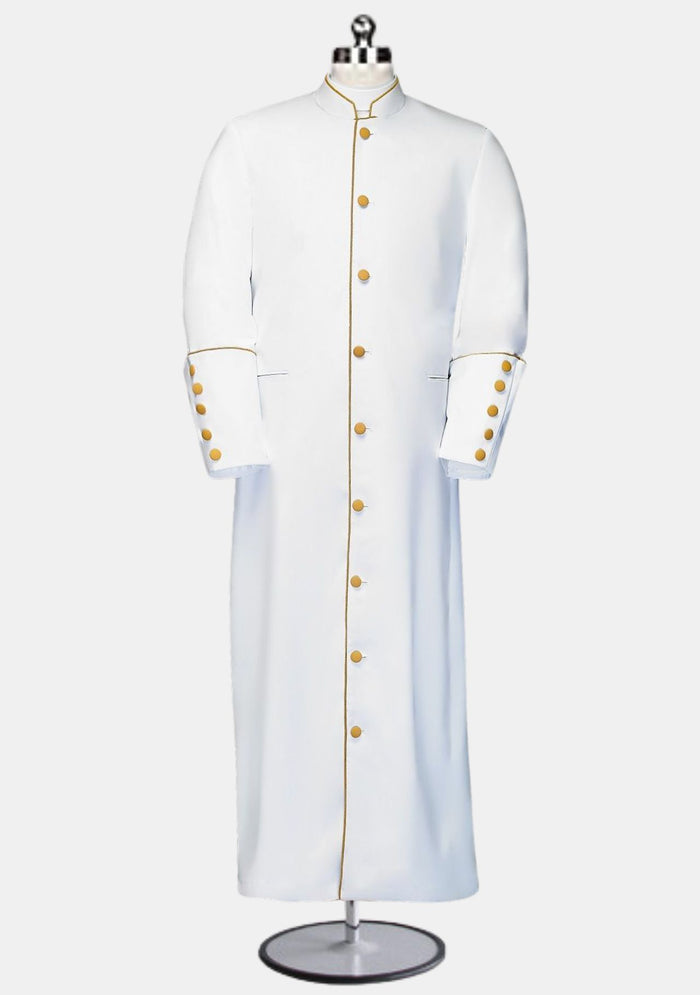 Robe de clergé blanche et dorée Caleb