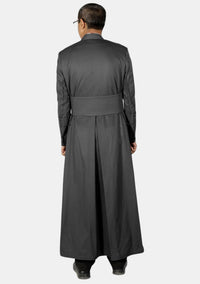 Soutane romaine noire céleste pour homme