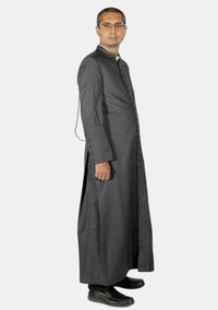 Soutane romaine noire céleste pour homme