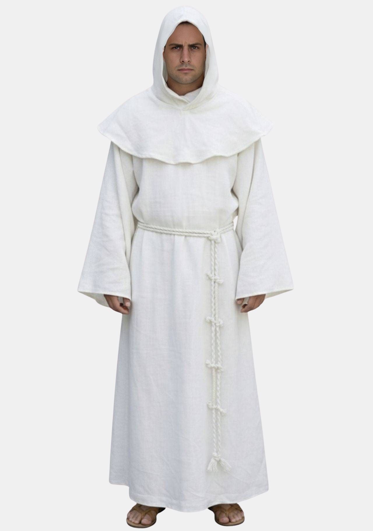 Habit de moine cistercien à capuche blanche