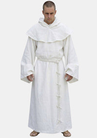 Habit de moine cistercien à capuche blanche