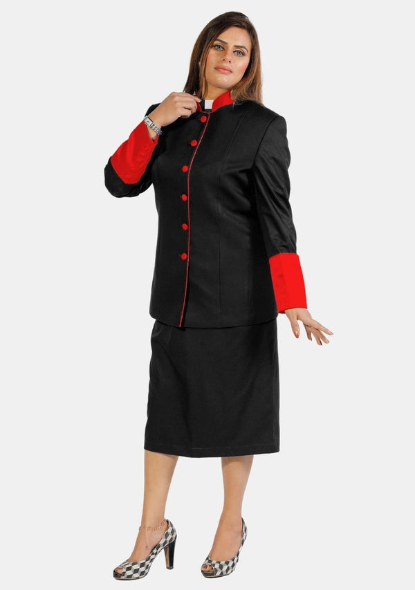 Tailleurs jupe eClergy noir rouge