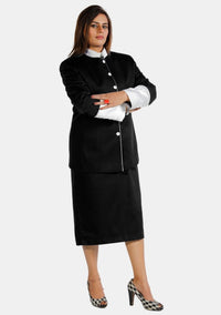Costume jupe noir et blanc pour pasteur