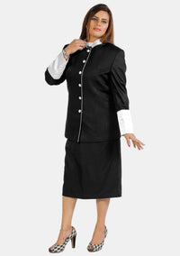 Costume jupe noir et blanc pour pasteur