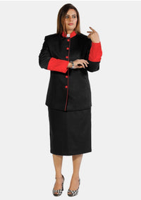 Tailleurs jupe eClergy noir rouge