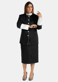Costume jupe noir et blanc pour pasteur