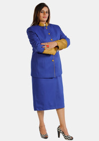 Tailleur-jupe clérical bleu roi d'eClergy
