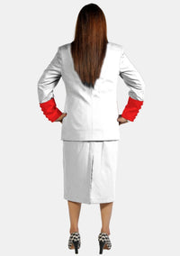 Tailleur-jupe clérical blanc et rouge d'eClergy