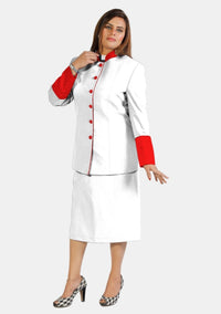 Tailleur-jupe clérical blanc et rouge d'eClergy