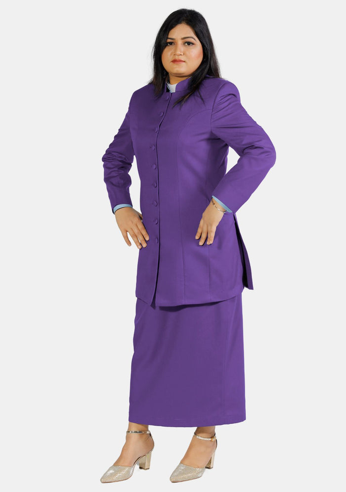 Costume violet de clergé romain pour femme