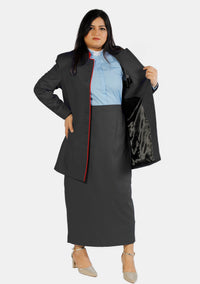 Costume ministériel noir pour femme avec contraste