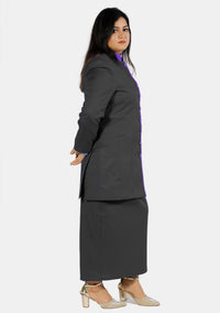 Costume ministériel noir pour femme avec contraste