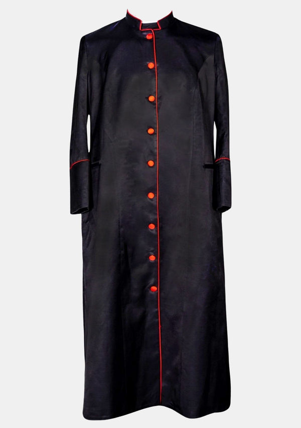 Robe de prêtre noire et rouge pour femme