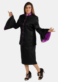 Costume eClergys à manches évasées noir violet