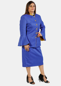 Costume eClergys pour femme à manches évasées, bleu roi