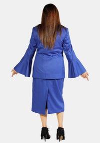 Costume eClergys pour femme à manches évasées, bleu roi