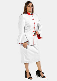 Costume eClergy à manches évasées blanc rouge