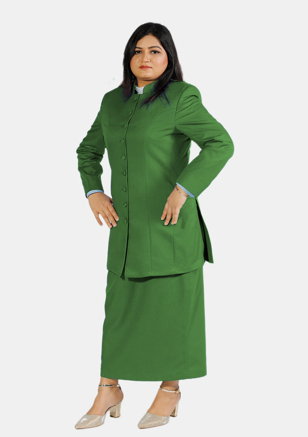 Costume de prêtre vert pour femme