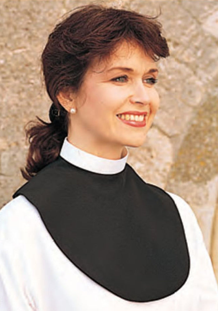 Col plastron clergé boutonné au dos
