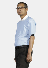 Chemise de clergé bleu clair